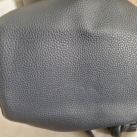 Vegan Leather Navy Blue Handbag - Picture 6 of 6